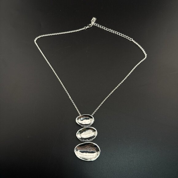 Robert Lee Morris RLM Necklace Modernist White Bronze Oval Pendant Bold QVC - Picture 3 of 11